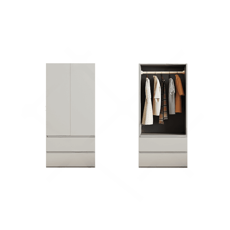 Cream Trendy Reclaimed Wood Wardrobe Armoire with Soft Close Drawer, Soft Close Door, Interior Shelves, and Clothing Rod - image 27
