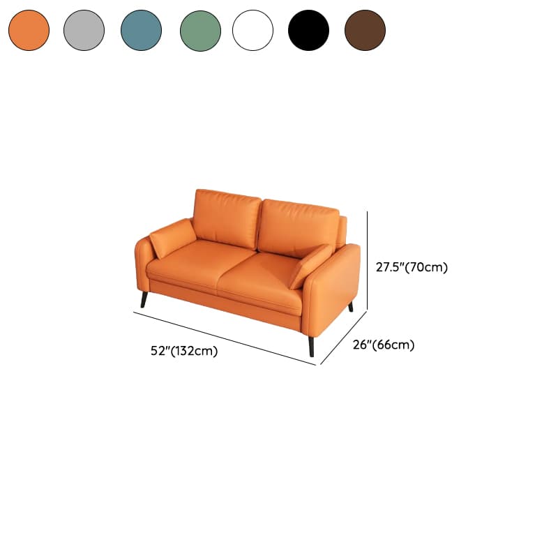 Contemporary Scratch-immune Solid Color Cerulean/Olive Green/Amber Color Loveseat for Seats 2 with Pillow Back and Square Arm - image 19