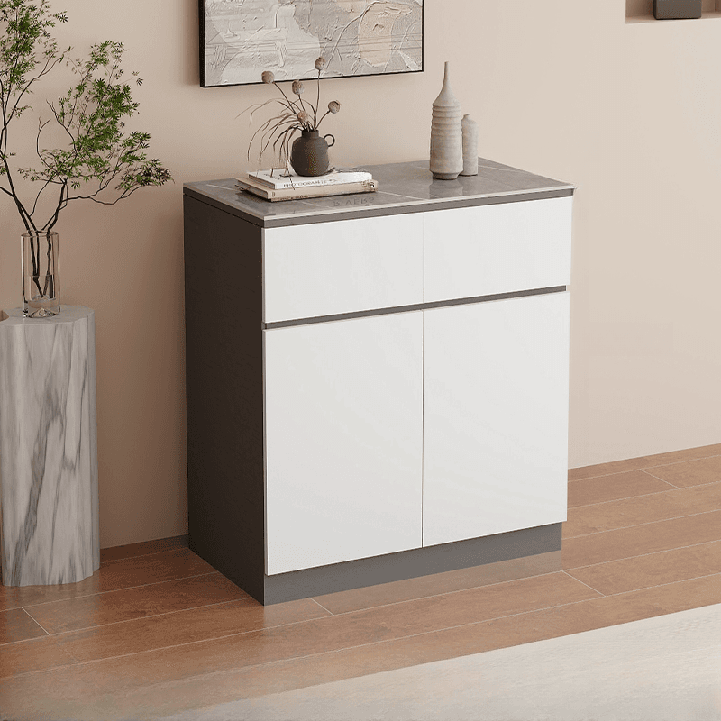 Sideboard with 4 Drawers/3 Drawers/2 Drawers, Narrow/Standard Size, Drawers Storage, Sintered Stone Countertop, Alterable Shelf, 4 Doors/3 Doors/2 Doors, and Tabletop