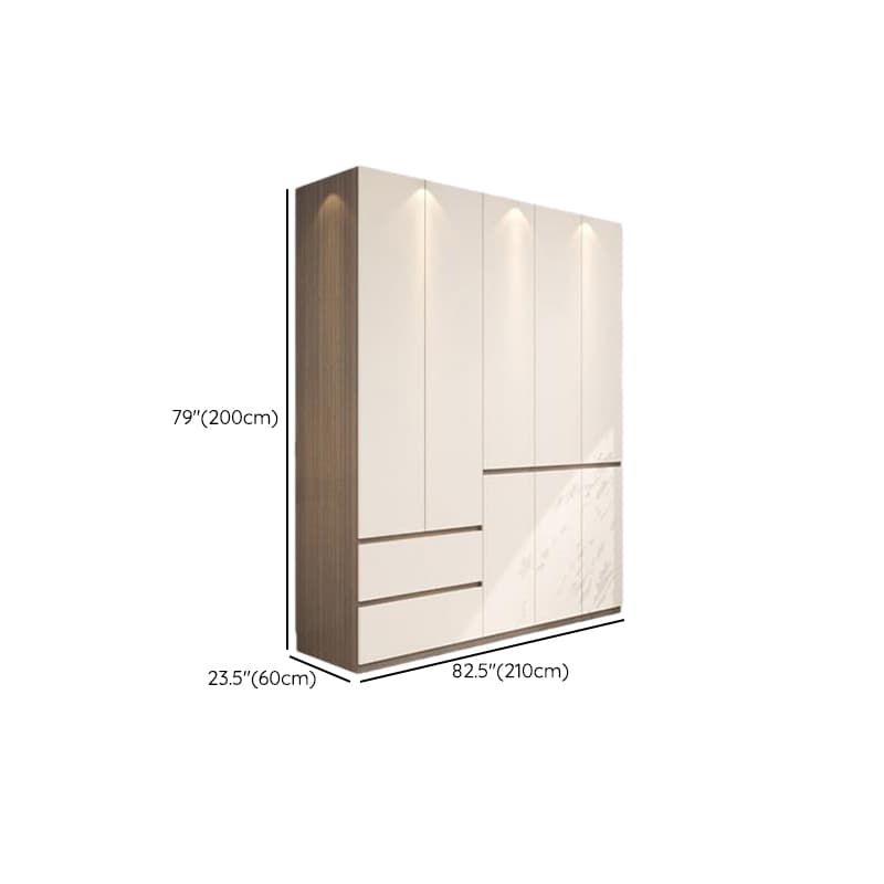 Beige Modish Armoire Cabinet in Manufactured Wood with Soft Close Drawer, Soft Close Door, Interior Shelves, and Clothing Rod - image 31