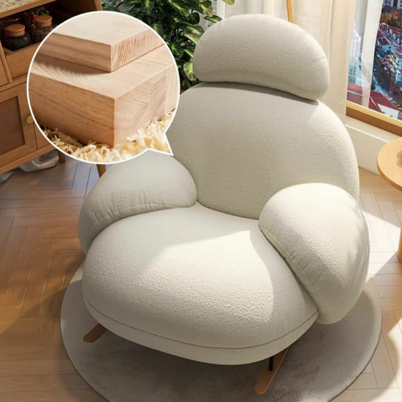 Attractive and Comfortable Designer Indoor Rocking Chair with Natural Wood Legs - image 9