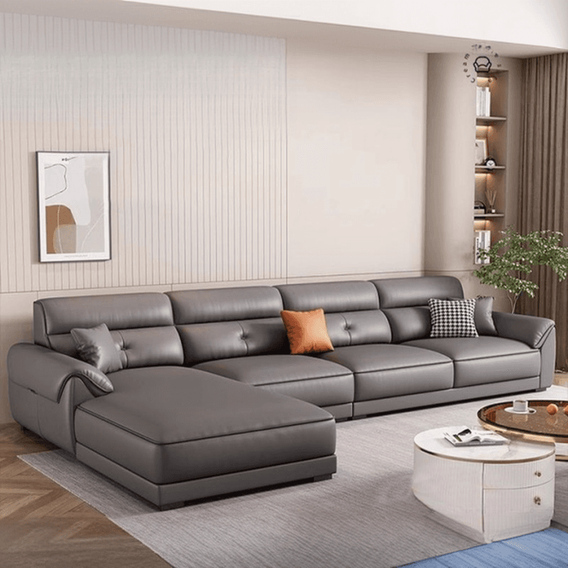Casual Straight Scratch-repellent Sofa in Dove Grey with Horizontal Orientation, Latex Seat Fill, and Flared Arm