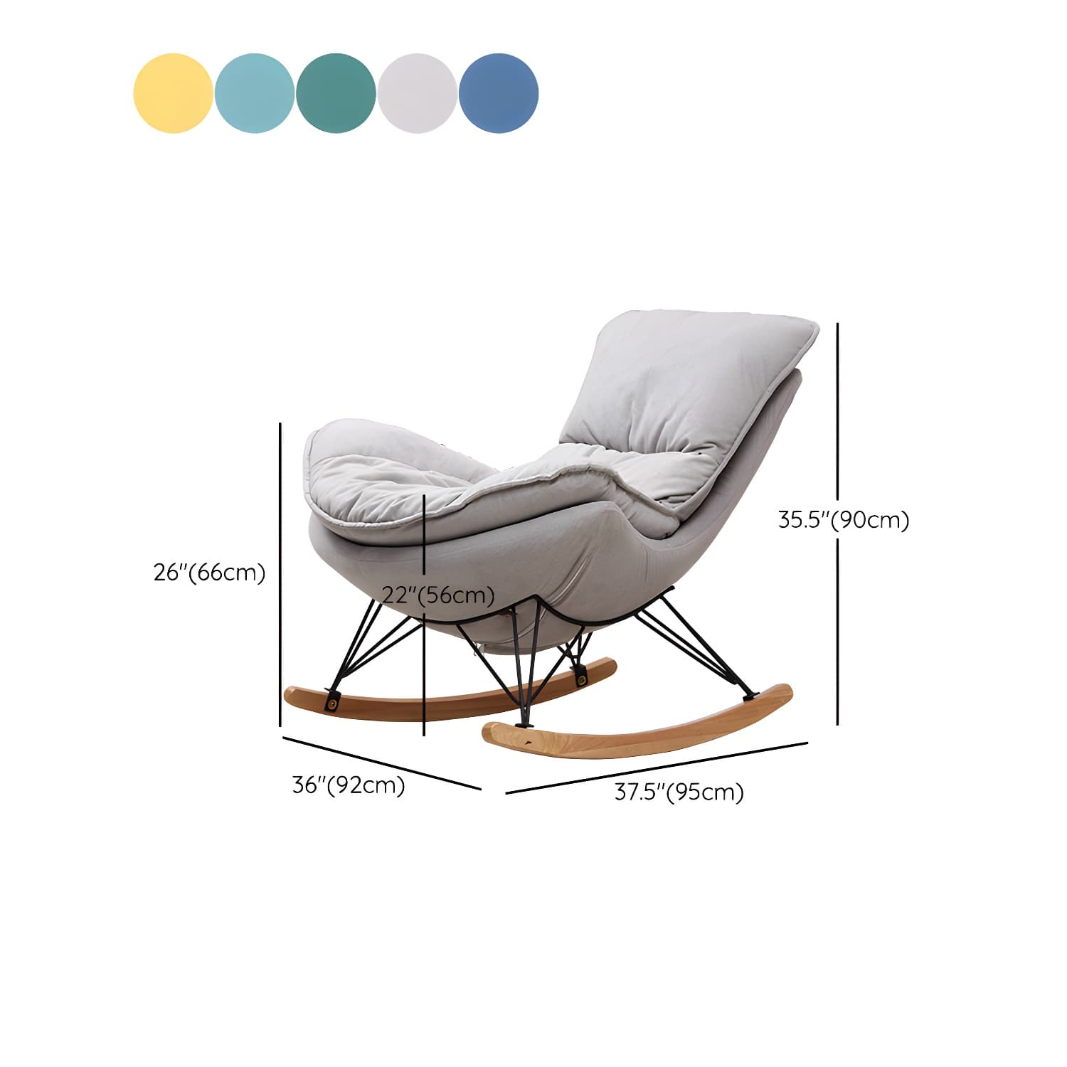 Modern Style Rocking Chair Indoor Mother Feeding Sofa Rocking Chair with Ottoman - image 16