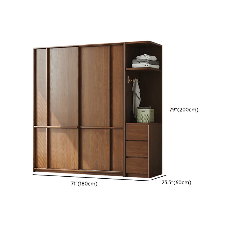 Stylish Coffee Modern Lumber Standalone Armoire Cabinet with Soft Close Drawers and Doors, Interior Shelves - image 23