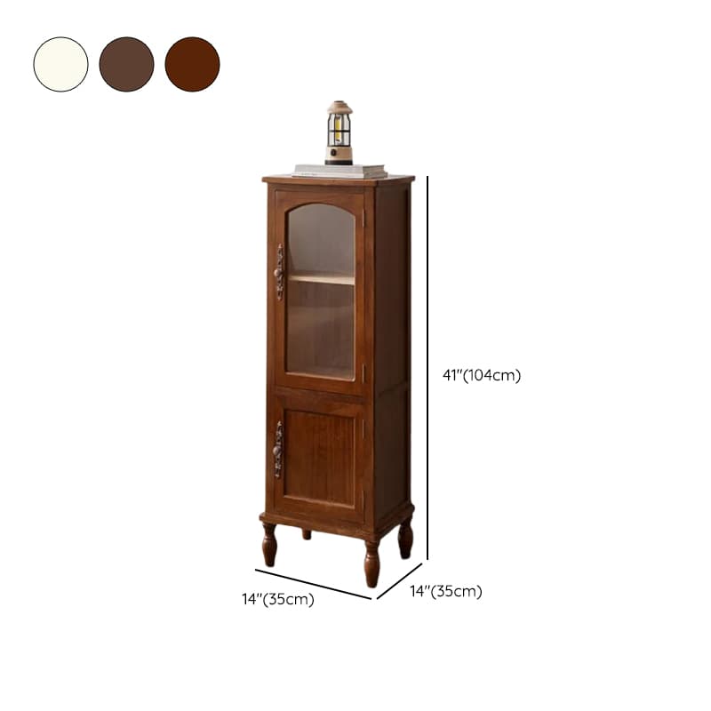 Classic Parlor Independent Accent Cabinet with Distressed Wood Finish, Damp-proof and Bun Feet - image 12