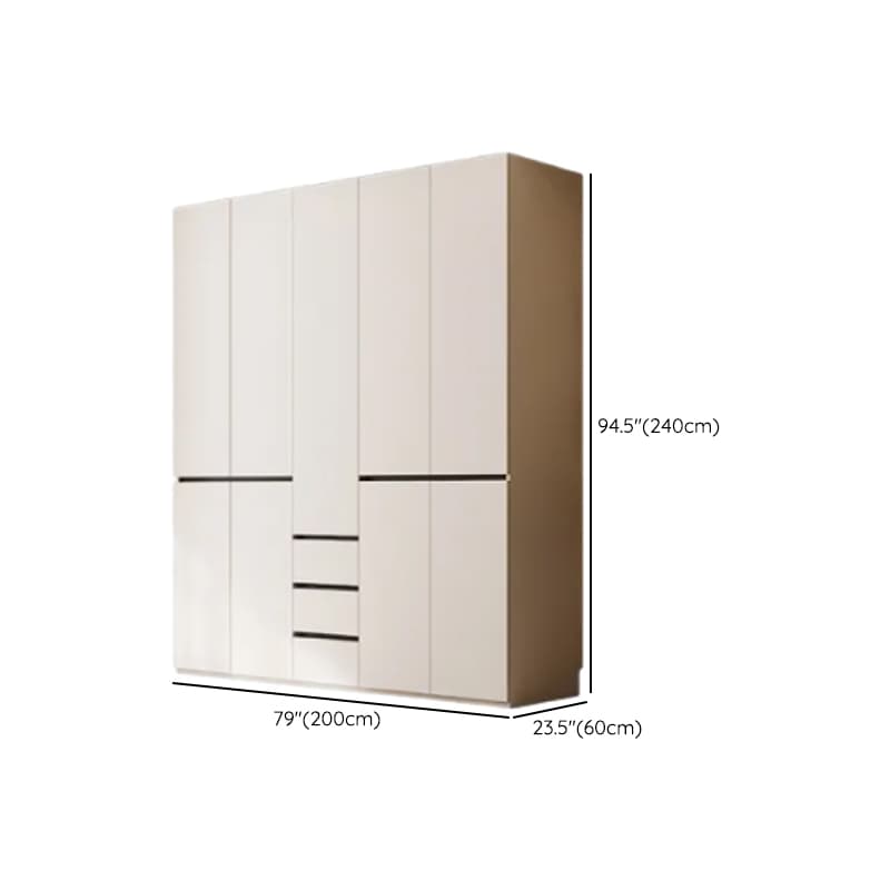 White Minimalist Laminate Independent Wardrobe Closet with Soft Close Drawer, Soft Close Door, and Interior Shelves - image 24