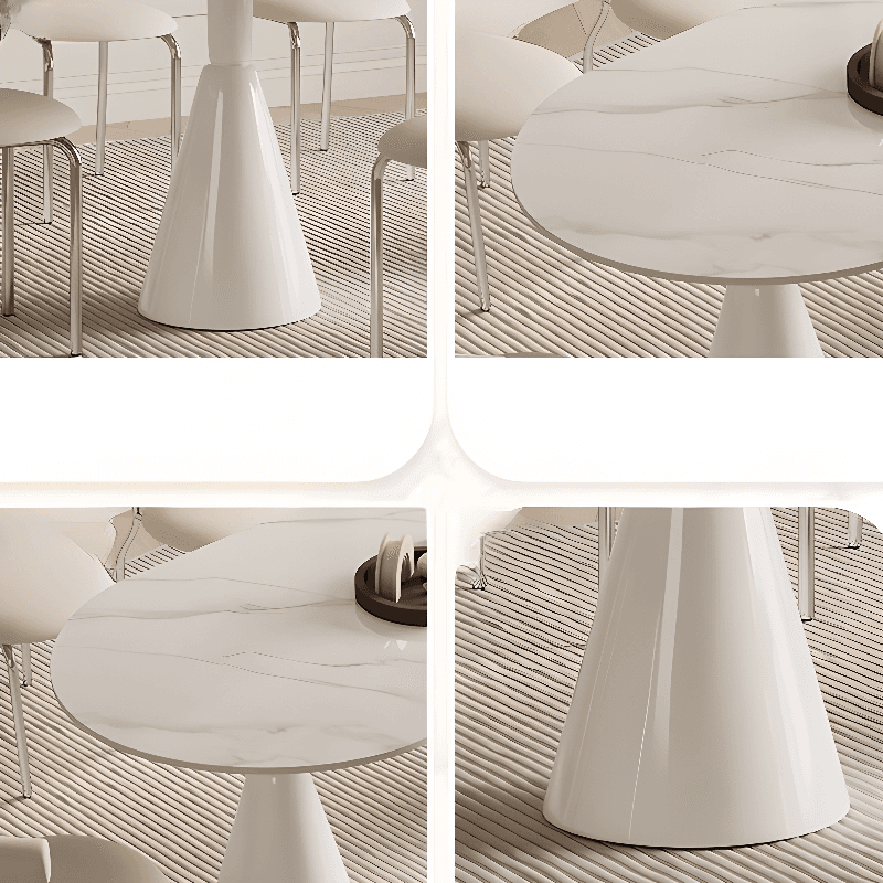 Simplistic Dining Table with Chalk Stone Top, Fixed Table, Seats 4 to 8, Scratch-immune - image 7