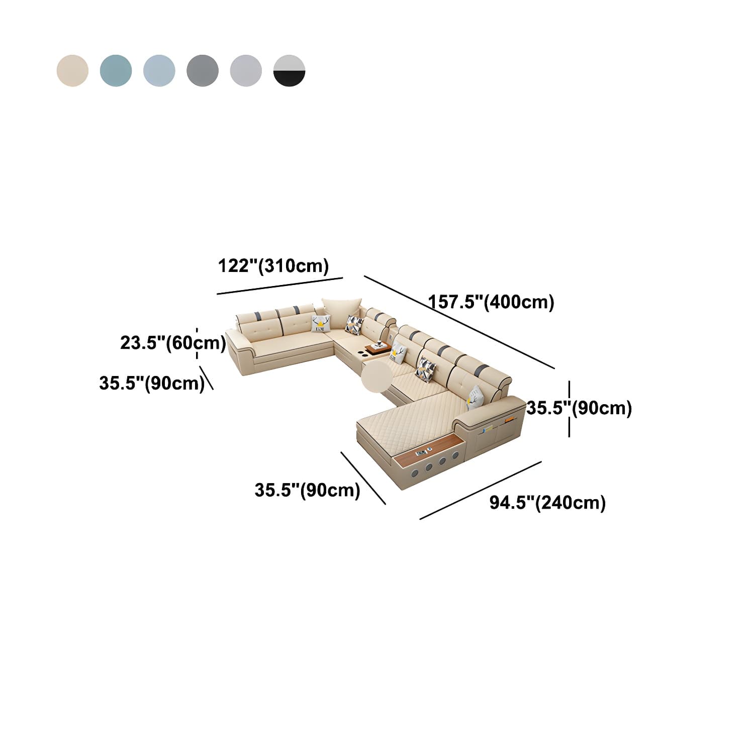 Modern Faux Leather Sofa Stain-Resistant Pillow Top Arm Furniture Sectionals - image 18