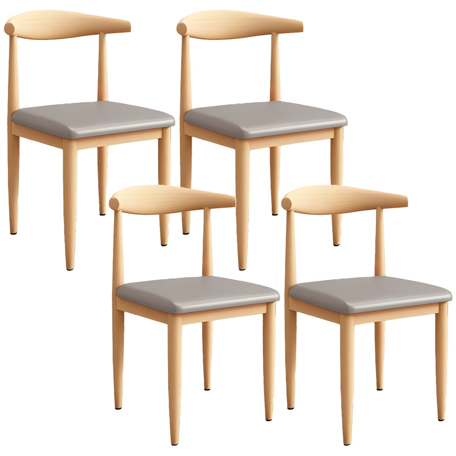 Modern Kitchen Dining Chairs Open Back Dining Chair with Metal Base - image 11