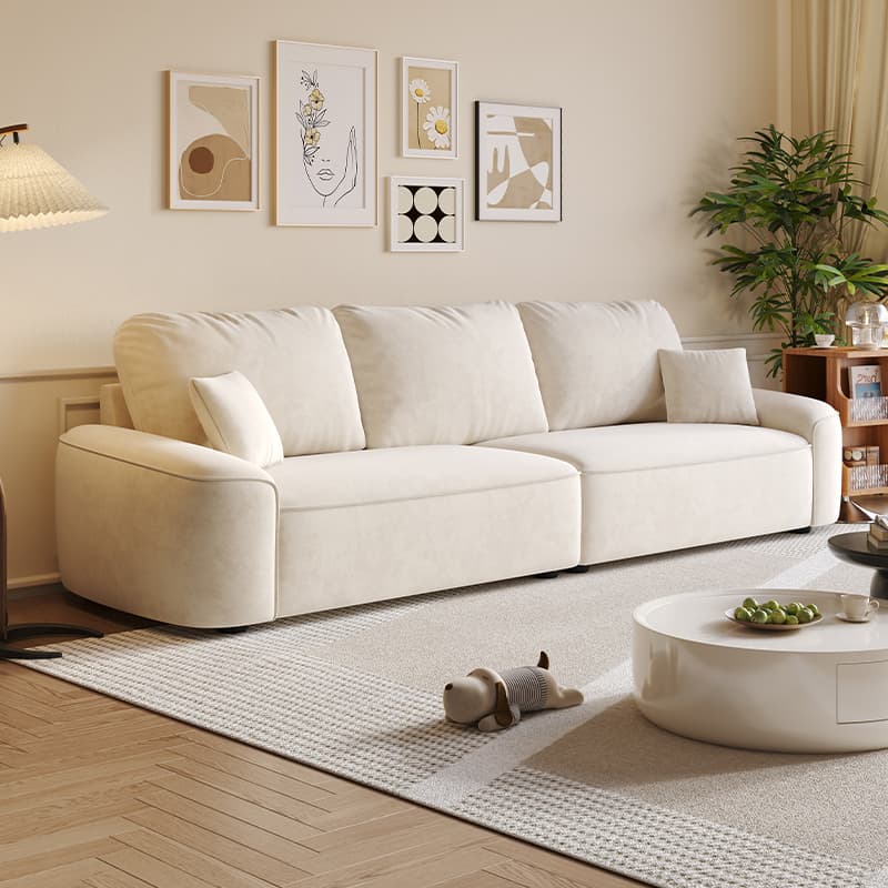 Tear Resistant Standard Sofa in Gray/Ivory/Citrus Color with 5 Pillows - image 5