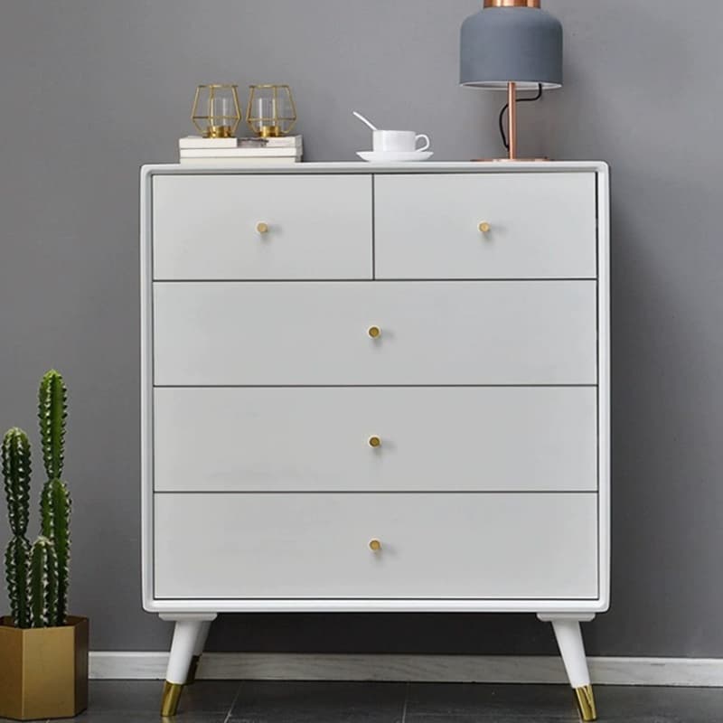 Five-Drawer Wooden Dresser, Natural Color, Modern Design, 50in Length, Pre-Drilled - image 12