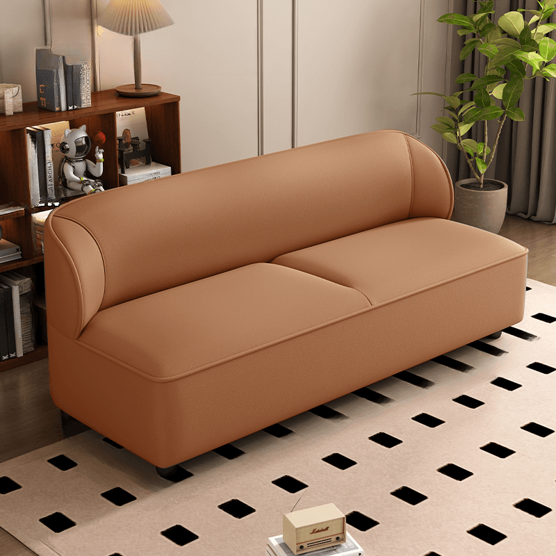 Contemporary Modern Solid Color Scratch-durable Loveseat in PU Leather, 2-Seater with 1 Pillow - image 6