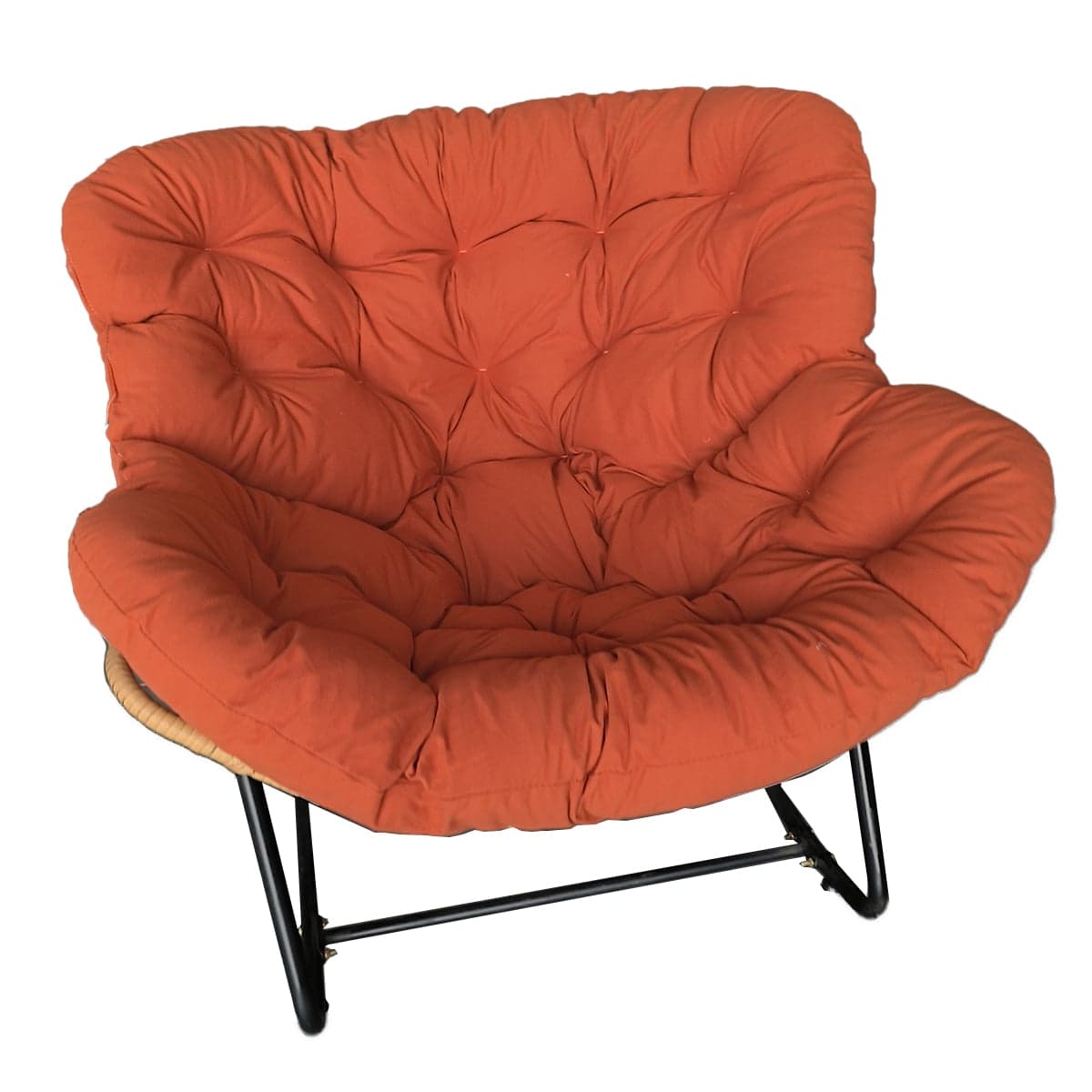 Midnight Black/Chalk/Cocoa Ergonomic Rocking Chair Couch with Rear Back, Stationary - image 8