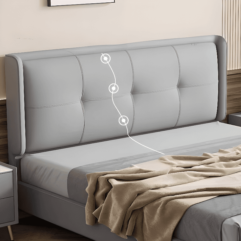 Modish No Distressing Button-tufted Wingback Headboard in Rectangle Shape for King/Queen/Full Bed with Sponge Fill and Standard Height - image 8