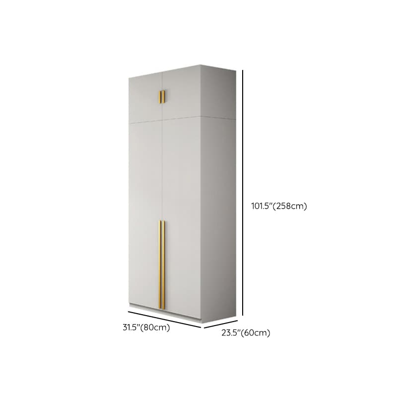 Simple Lumber White Wardrobe Armoire with Interior Shelves & Clothing Rack & Soft Close Drawer & Soft Close Door - image 21
