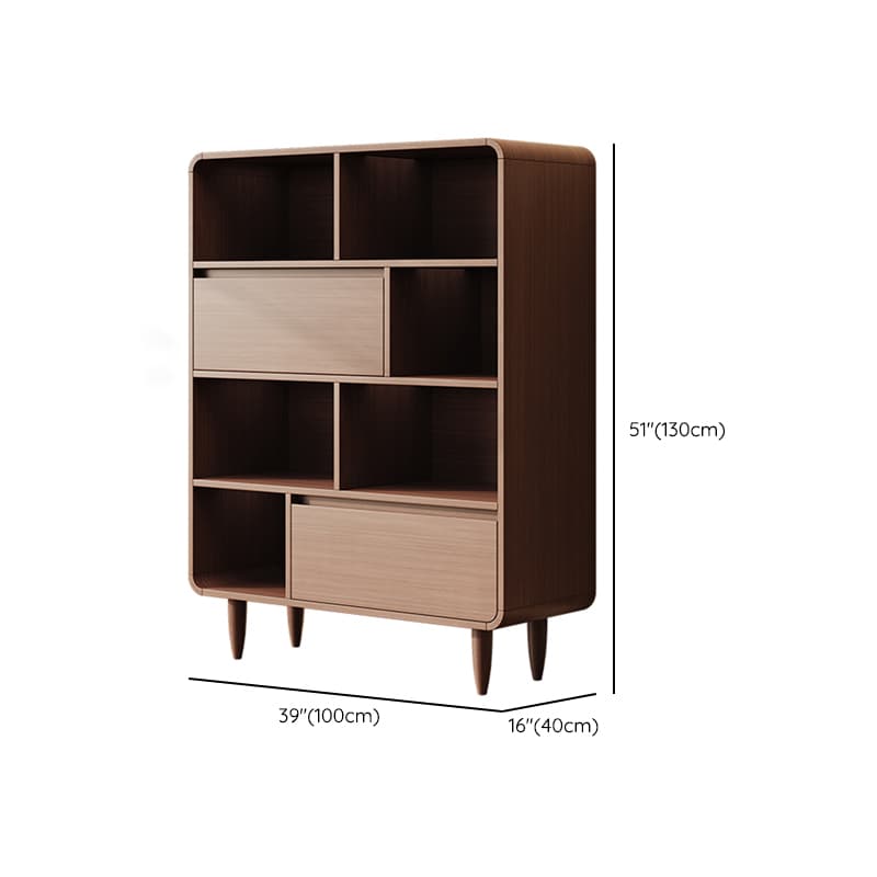 Simple Rectangular Damp-proof Accent Chest with 4 Exterior Shelves, Natural Wood Brown Top, and Soft Close Drawer - image 18