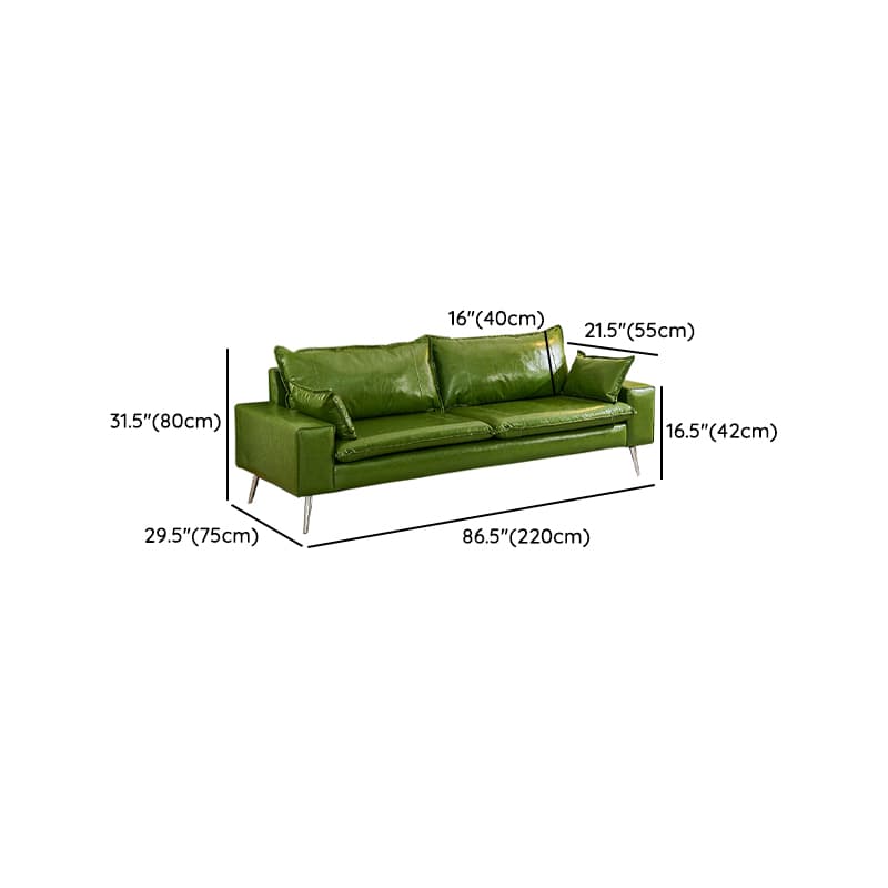 Modern Olive Green/Ink/Lemon Color Solid Color Leather/Corduroy Sofa Couch for Seats 4/Seats 3/Seats 2 - image 32