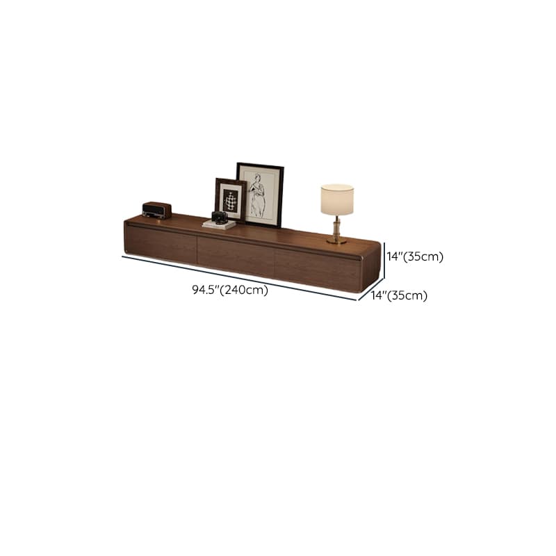 Midnight Black/Auburn Modern Wooden TV Stand with 3 Drawers/4-Drawer - image 17