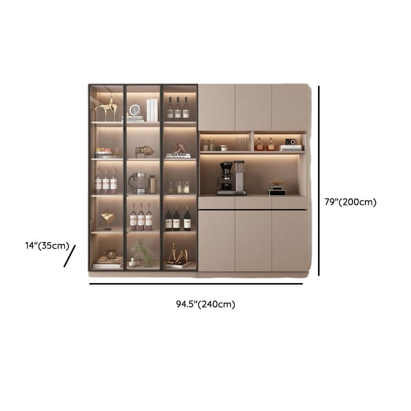 Wide/Standard/Narrow Modern Timber 3 Drawers 2 Shelves/3 Shelves/1 Shelf Glass Doors Pantry Hutch Sideboard - image 50