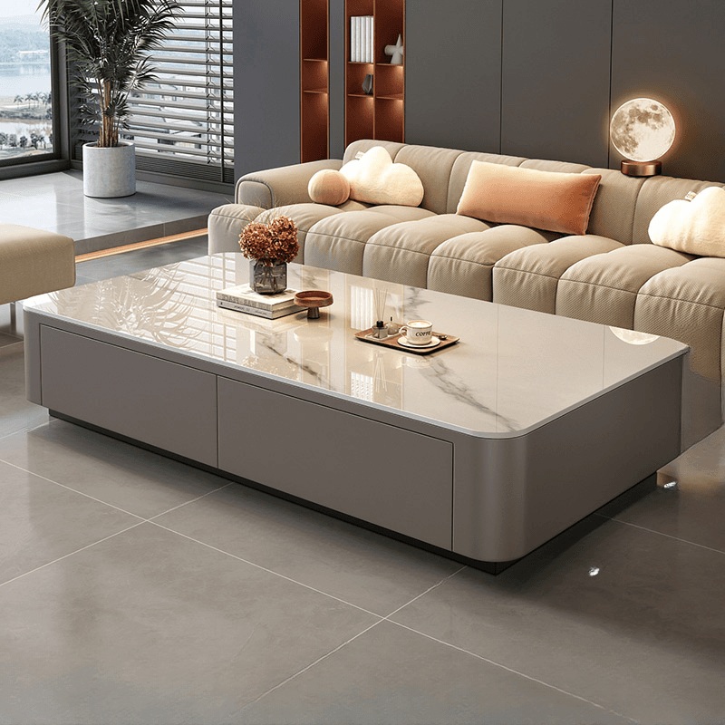 Square Board Game Coffee Table with 2 Drawers for Living Room - image 5