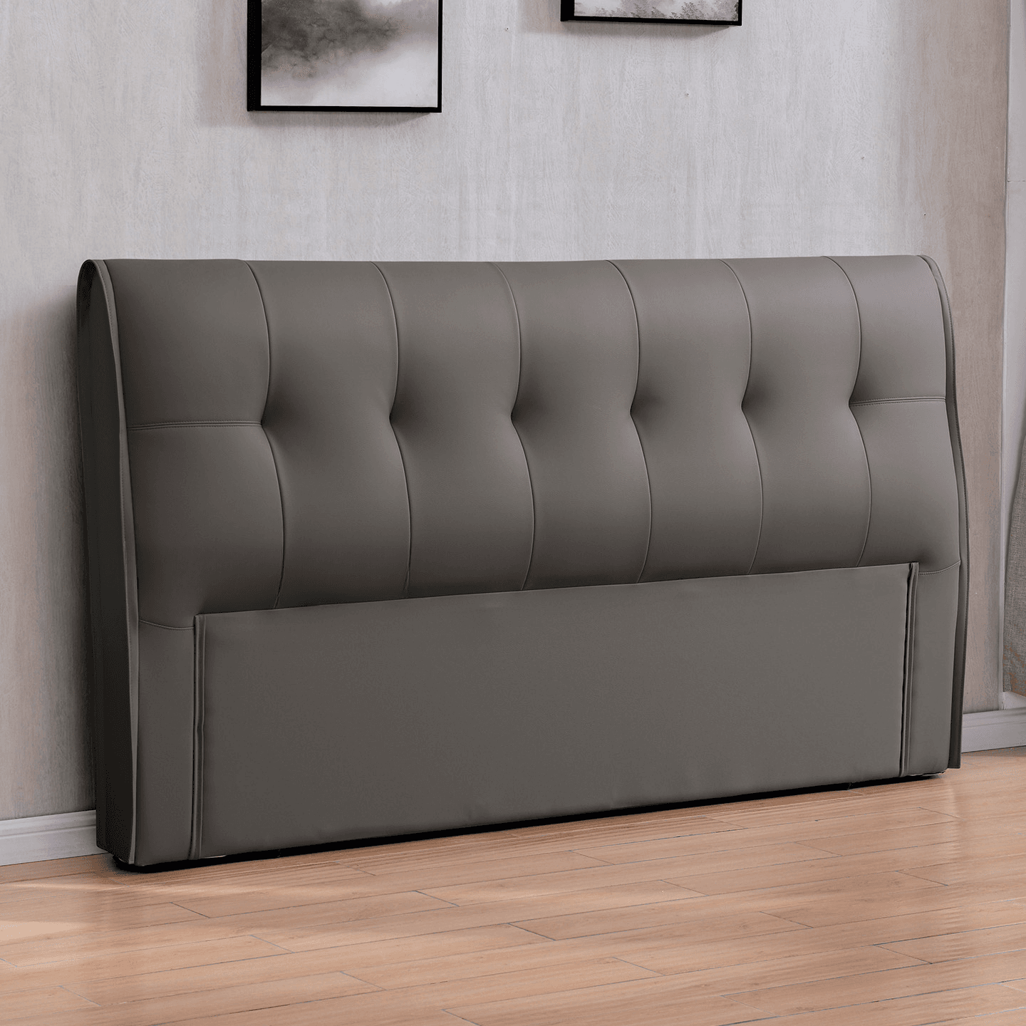 Simplistic Style Panel Headboard with No Distressing, Piled Tufted Rectangular Design for King/Full/Queen Bed, Featuring Sponge Upholstery and Standard Height - image 3