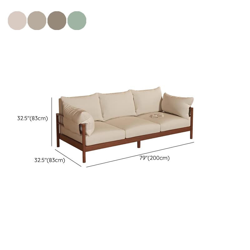 Contemporary Modern Solid Color Stain Resistant Standard Sofa in Light Gray/Off-White/Amber Color with Armrest, Seats 3, and Slipcover - image 17