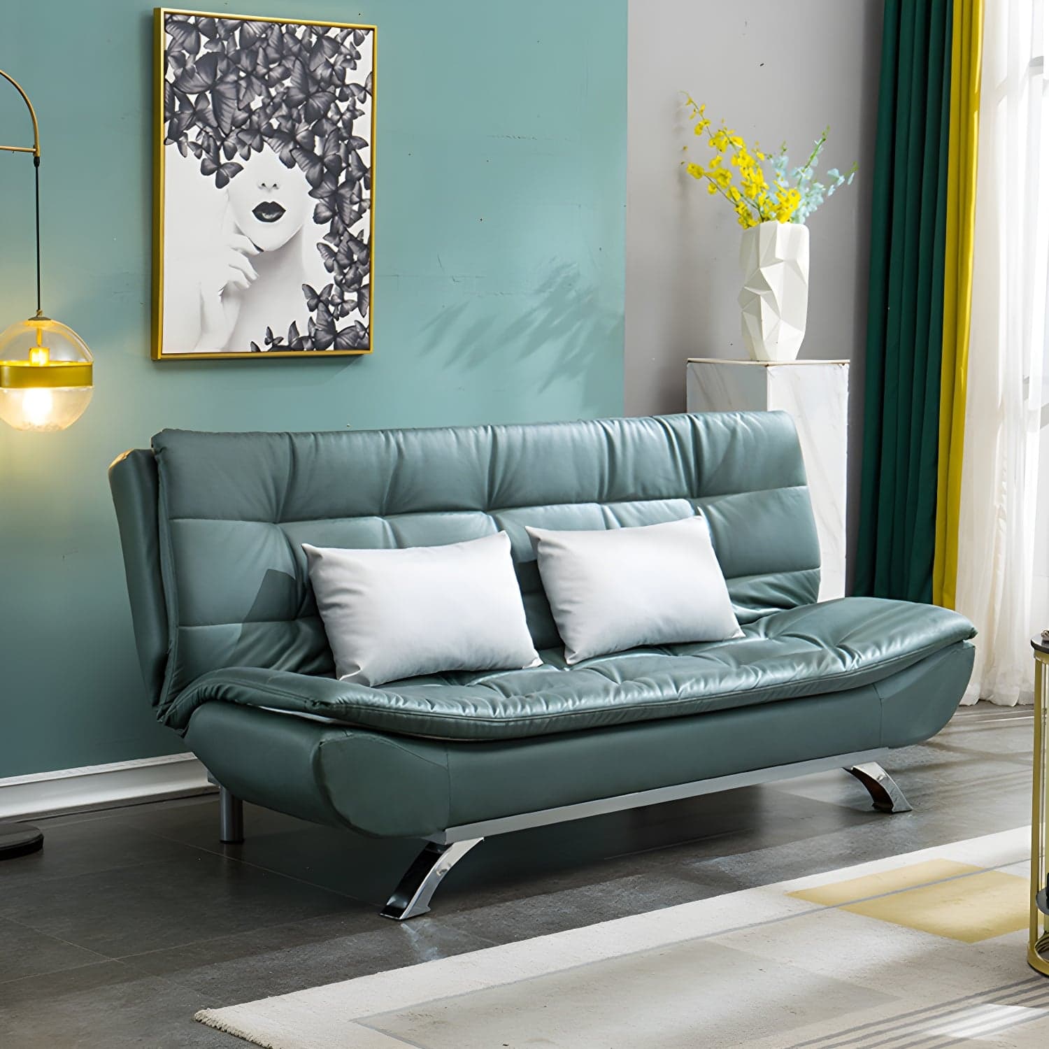 Faux Leather Sofa 35.43" H Armless Convertible Sofa for Living Room - image 5