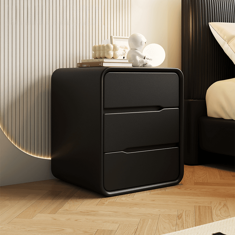 Art Deco Bedside Cabinet Nightstand Engineered Wood with 3 Drawers
