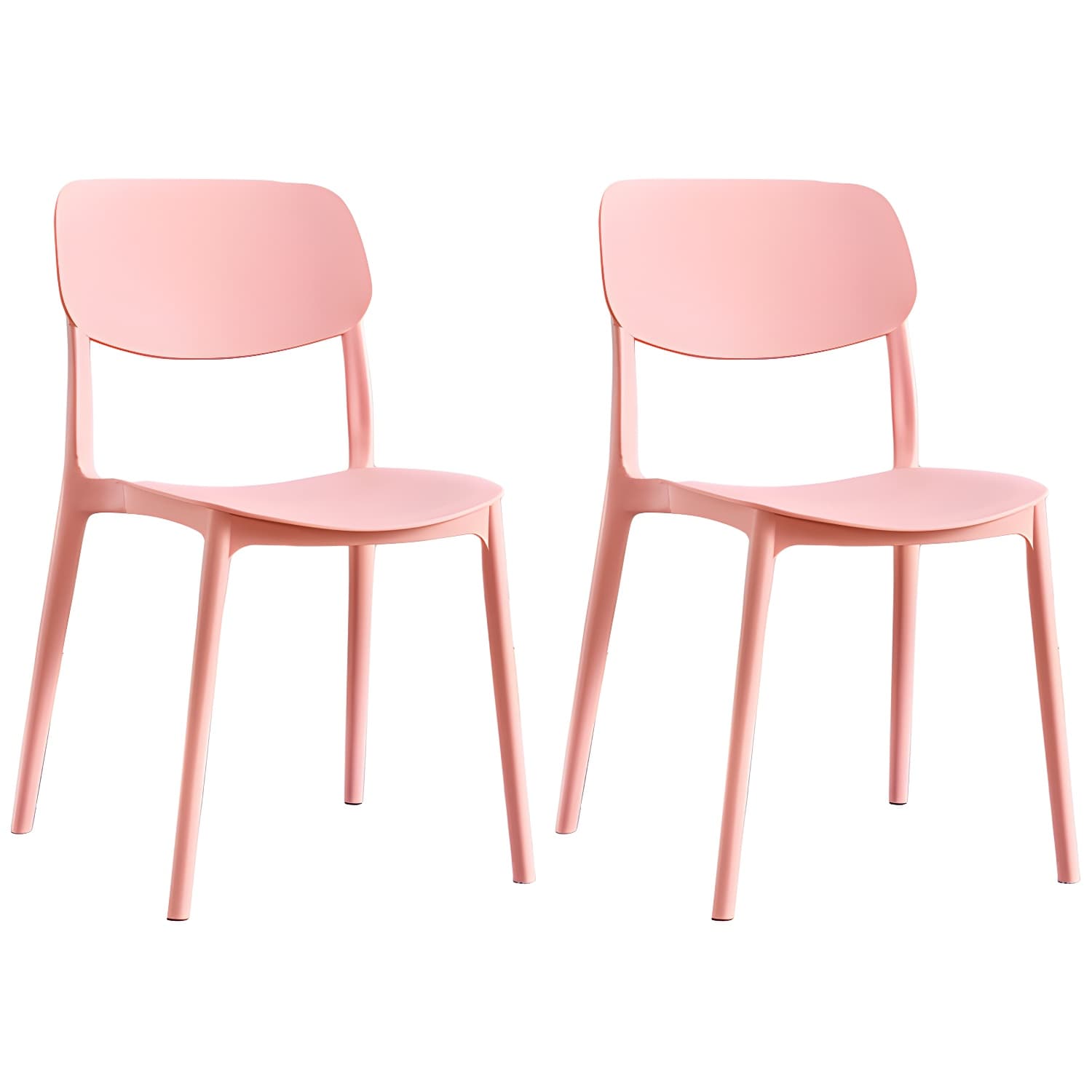 Scandinavian Stackable Armless Dining Chairs Plastic Open Back Dining Side Chair - image 8