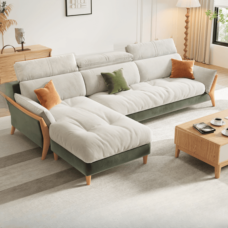 Straight/L-Shape Chalk Sofa/Sofa Chaise with Horizontal/Left Orientation and Standard Foam Seat Fill - image 6