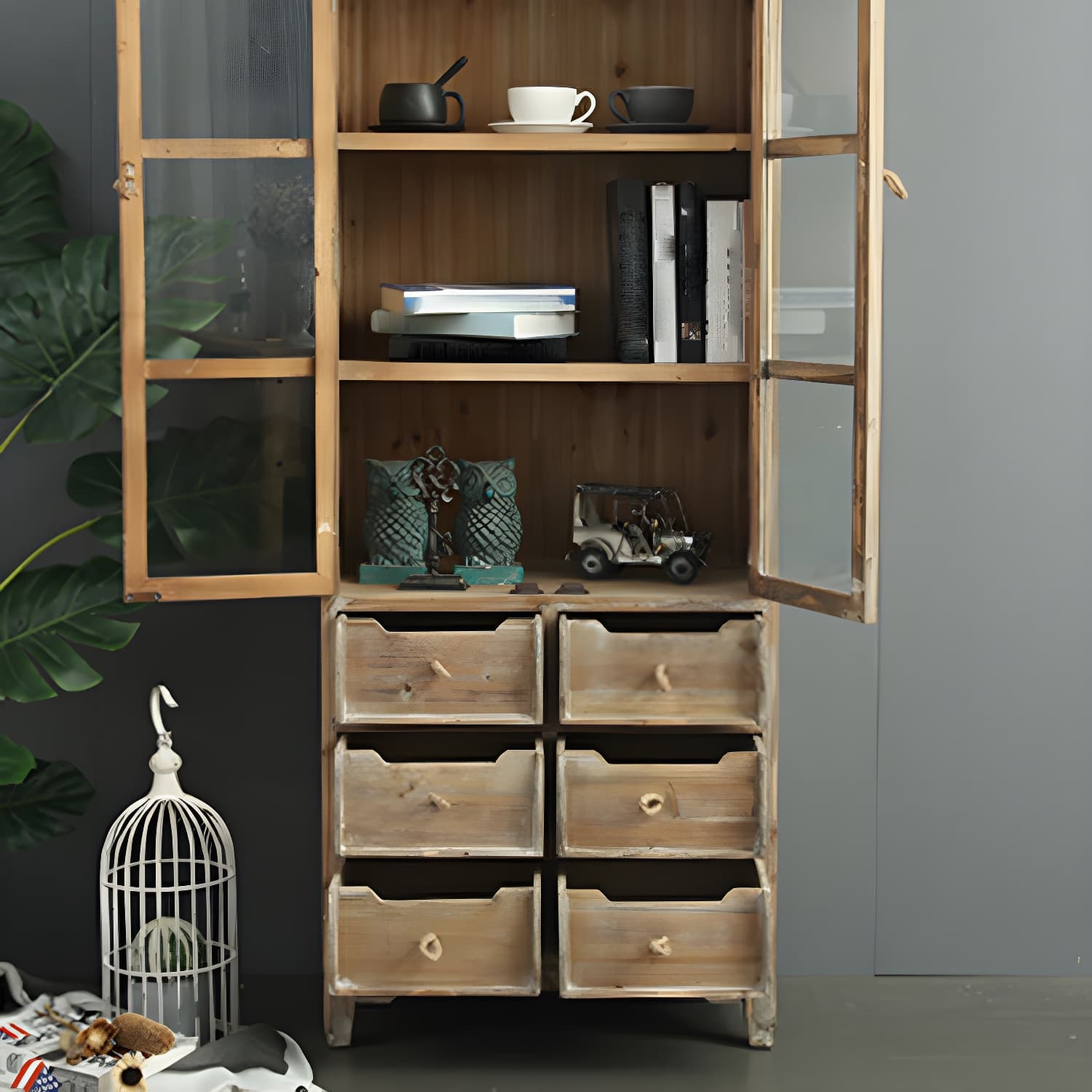 Solid Wood Accent Cabinet Industrial Stain Resistant Cabinet - image 7