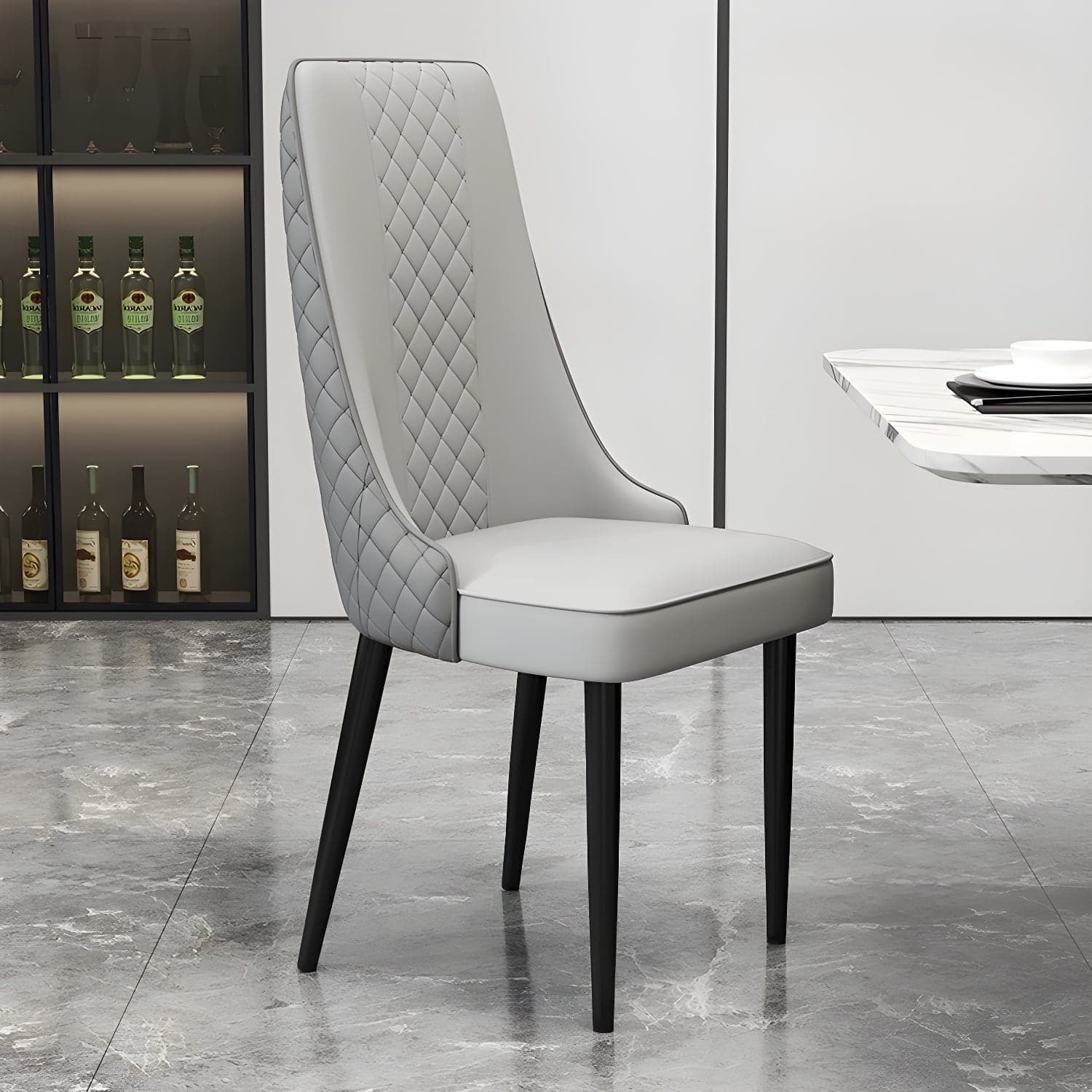 Comfortable and Stylish Faux Leather High Back Upholstered Chair for Kitchen and Dining - image 7