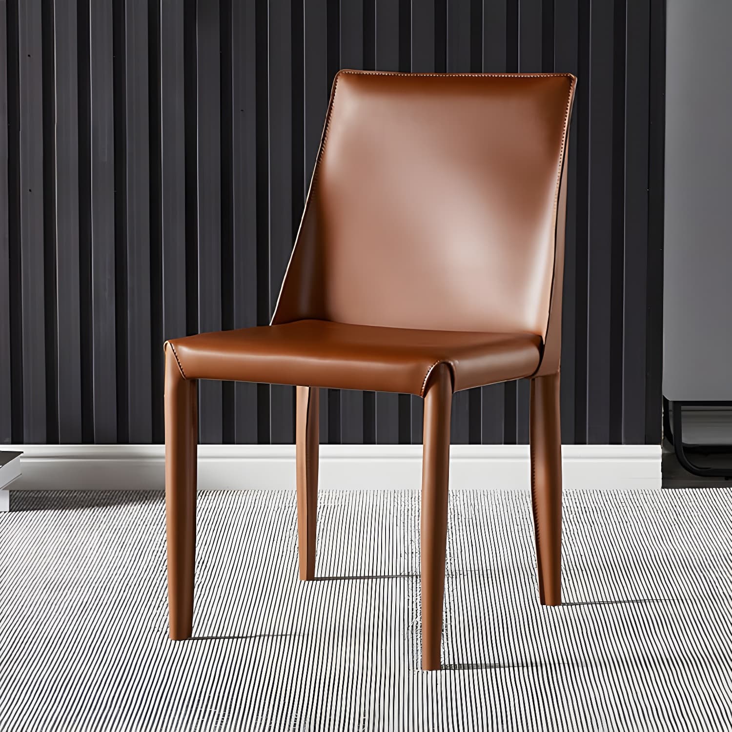 Modern Style Leather Dining Chairs Armless Solid Back Side Chairs for Kitchen - image 3