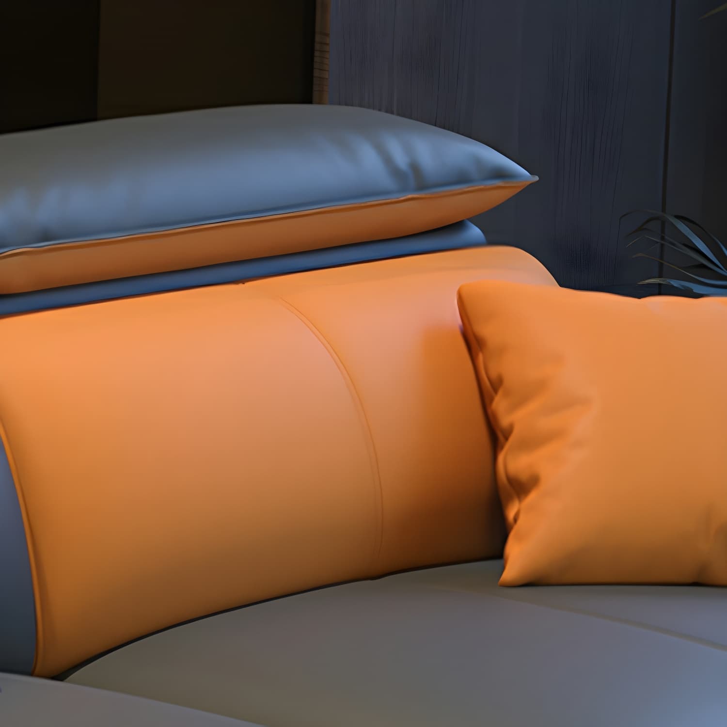 Modern Gray Tech Cloth Sectional Sofa with Pillow Top Arms and Cushion Back - image 7