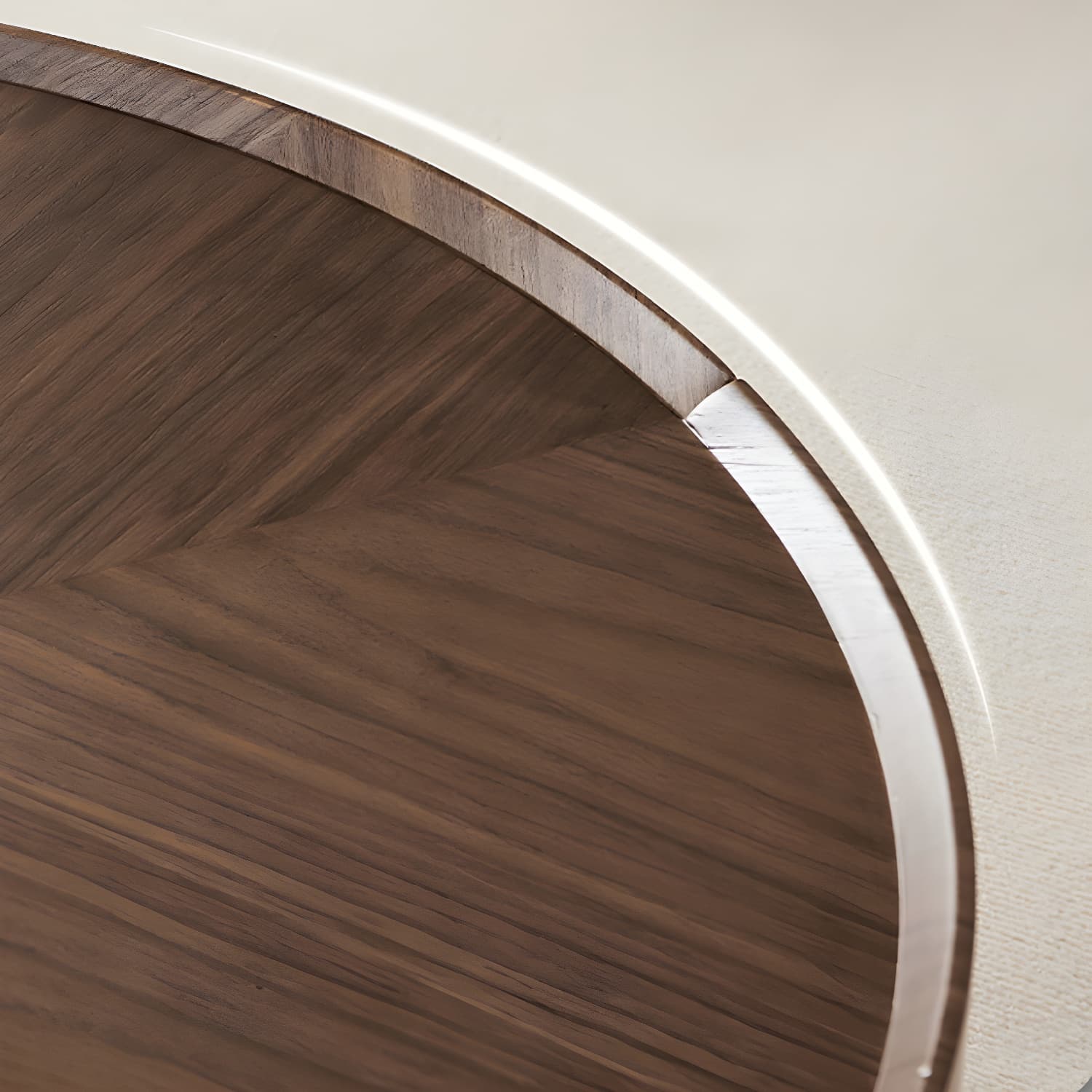 Round Wood Cocktail Table Set with 2 Drawers Modern Walnut Coffee Table - image 8