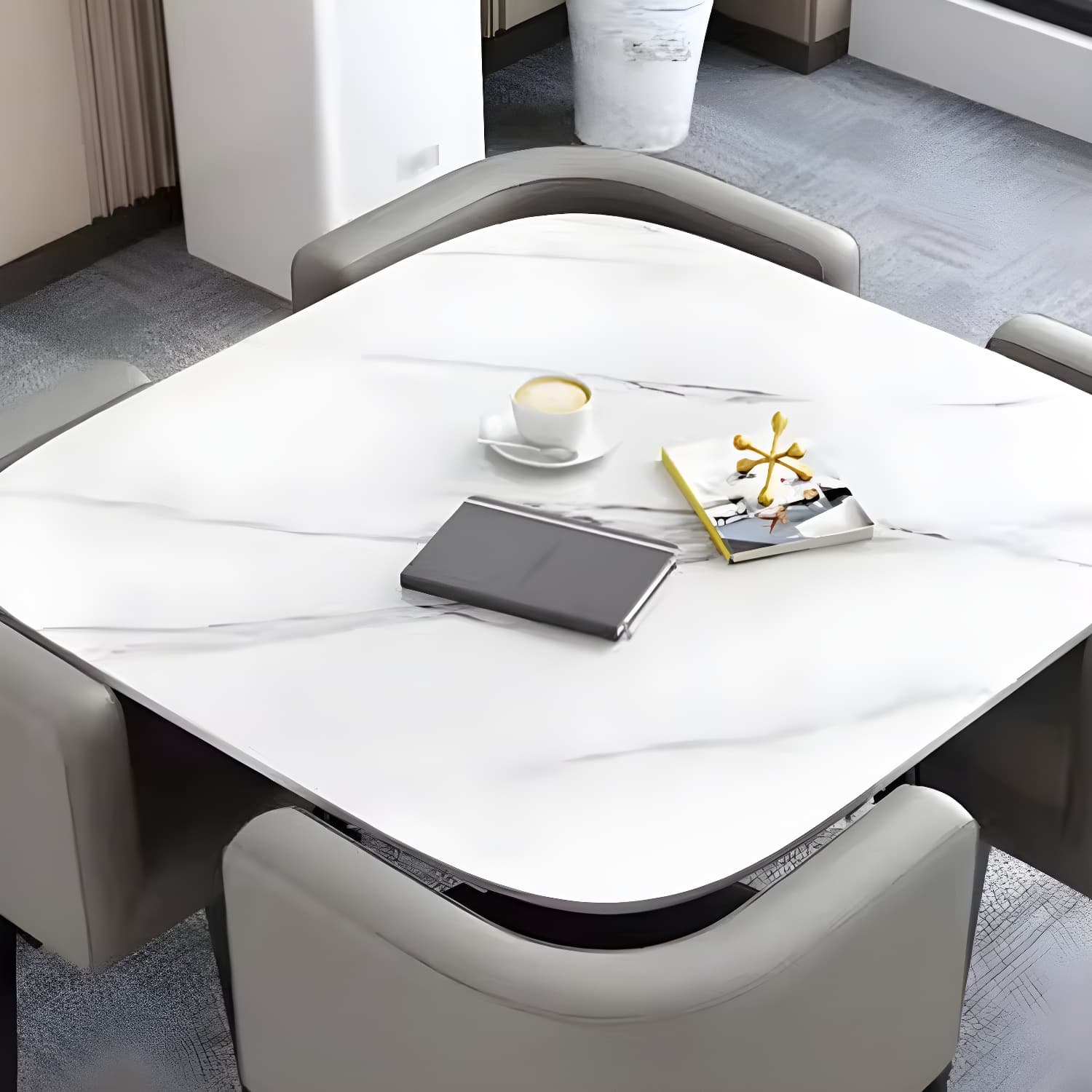 5 Piece Square Shape Contemporary Style Dining Room Chair and Table Set - image 7