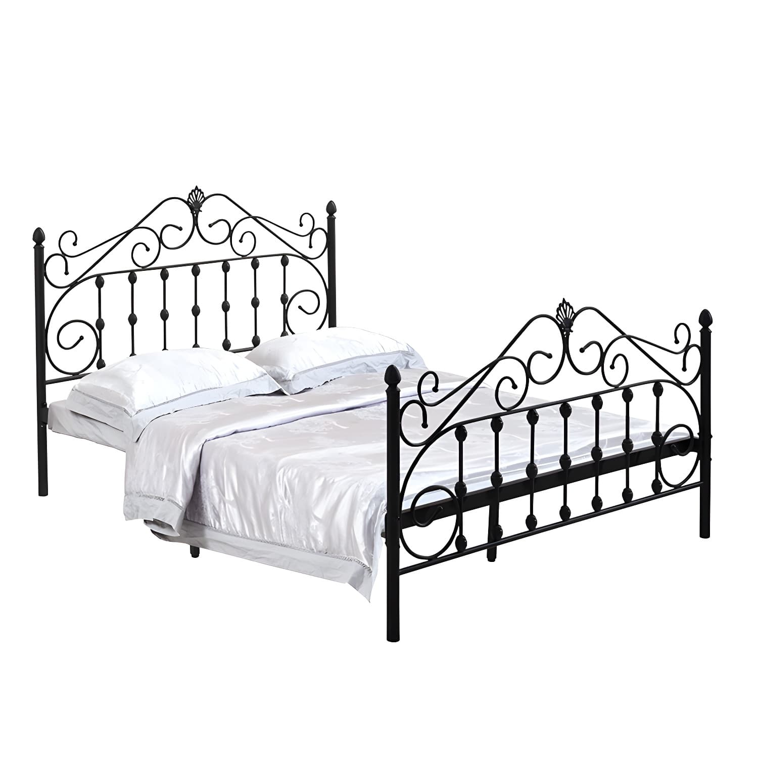 Glam Style Metal Iron Material with Headboard Gold/black/white Bed - image 7