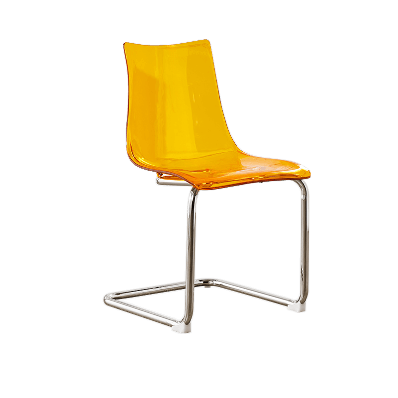 Art Deco Home Side Chair with Solid Back Panel, Metallic Metal Legs