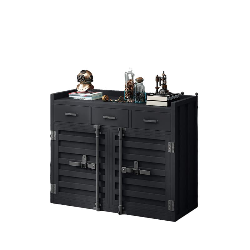 Metal Industrial Sideboard Credenza with Cabinet, Drawers, and Shelves - 40cm Width, 90cm Height - image 8