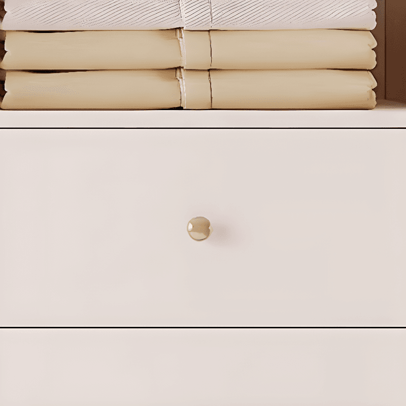 Contemporary White Engineered Wood Cabinet Armoire with Multiple Drawers, Interior Shelves, and Hanging Rod - image 3