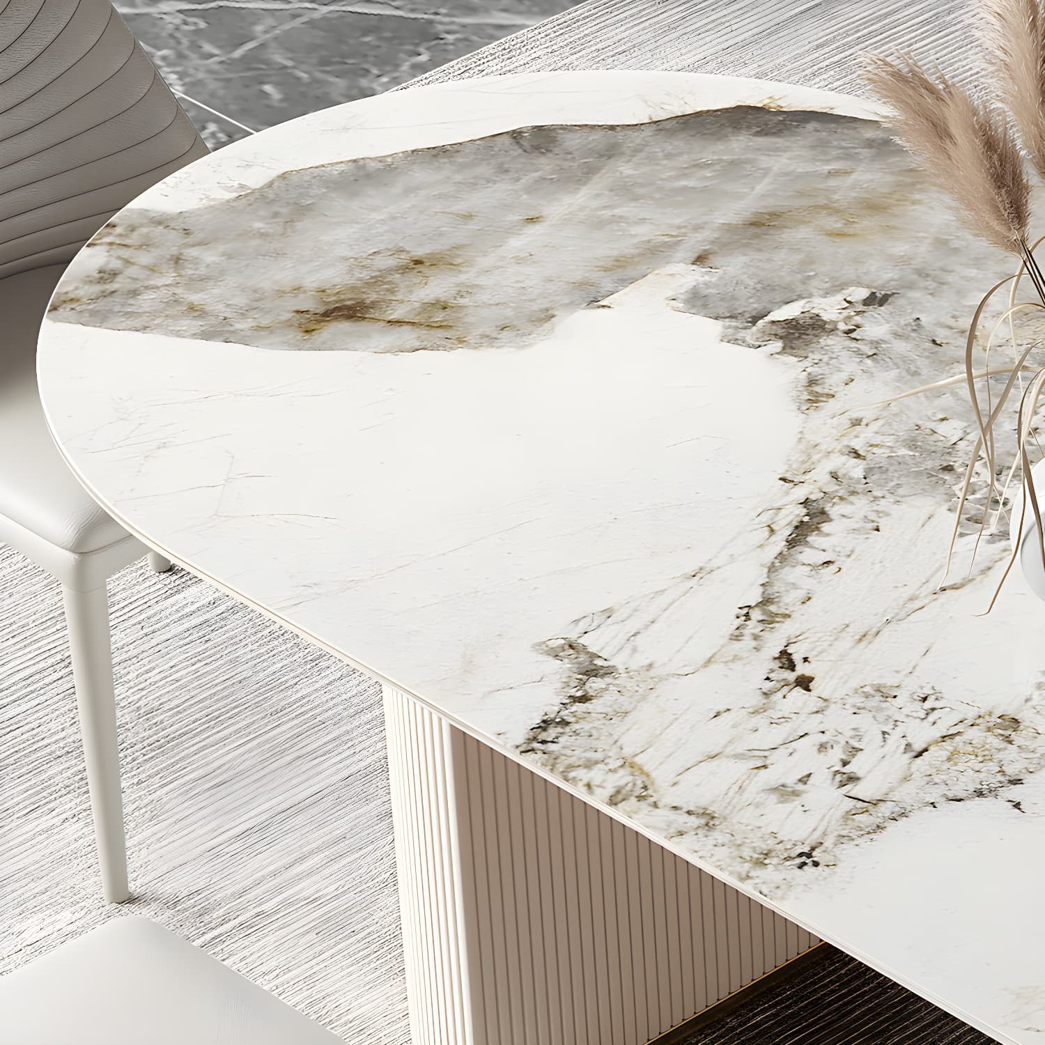 Traditional Luxury Dining Table Sintered Stone Oval Table for Home - image 7