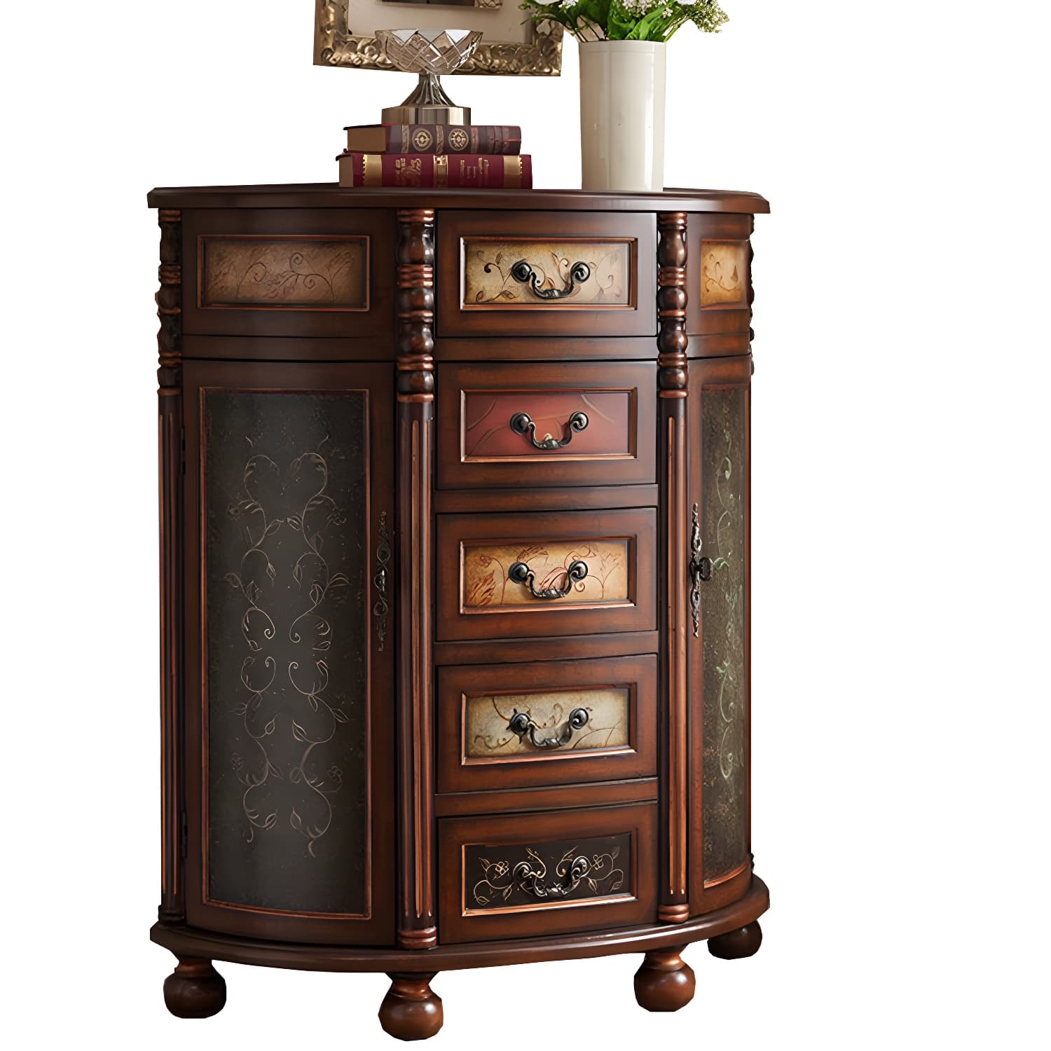 Industrial Distressed Wood Storage Cabinet 2 Doors Rectangle Accent Cabinet - image 10