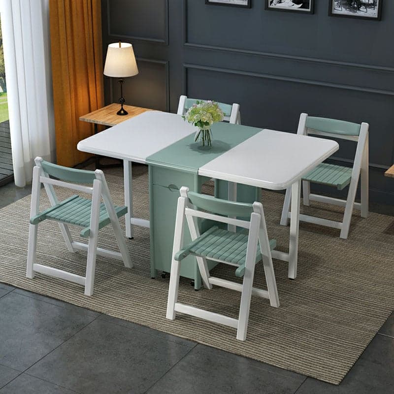 Trendy Collapsible Solid Wood Dining Set Non-adjustable Standard Height