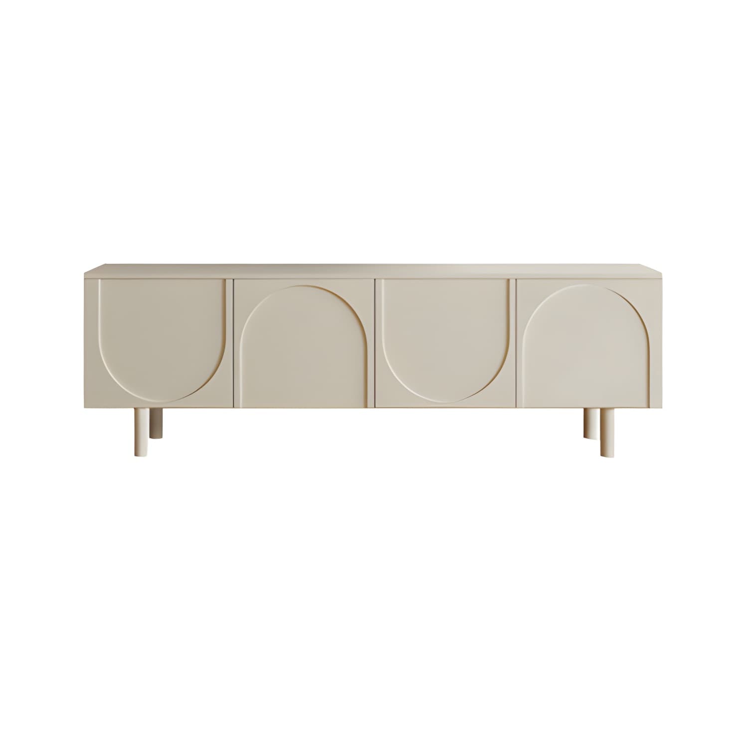 Scandinavian Cream 19.7" H TV Stand Console with Storage Cabinet - image 5