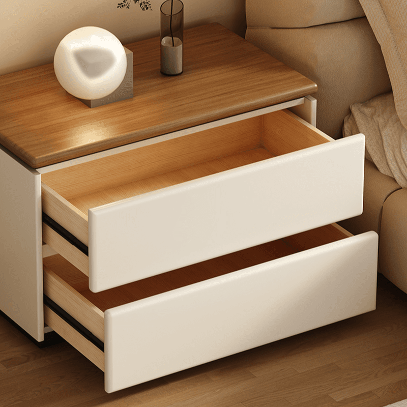 Modish 2 Tiers Drawer Storage Bedside Table with Laminate Countertop - image 16