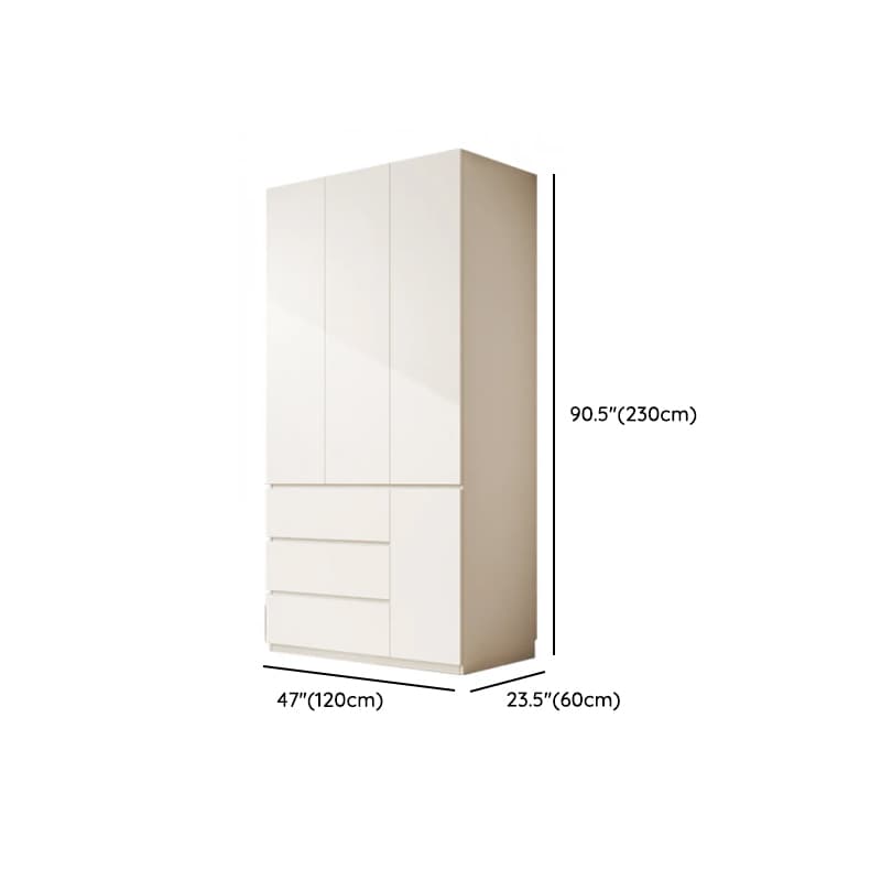 White Modern Simple Style Manufactured Wood Wardrobe Armoire with Soft Close Drawer, Soft Close Door, Interior Shelves, and Hanging Rod - image 49