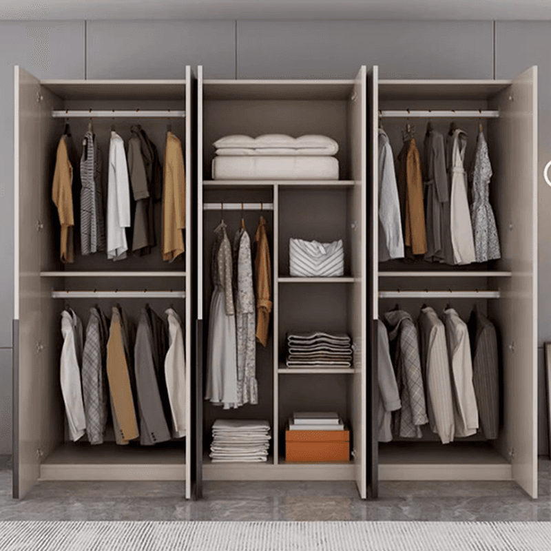 Light Gray Trendy Detached Armoire Cabinet with Soft Close Door, Interior Shelves, and Hanging Rod - image 3