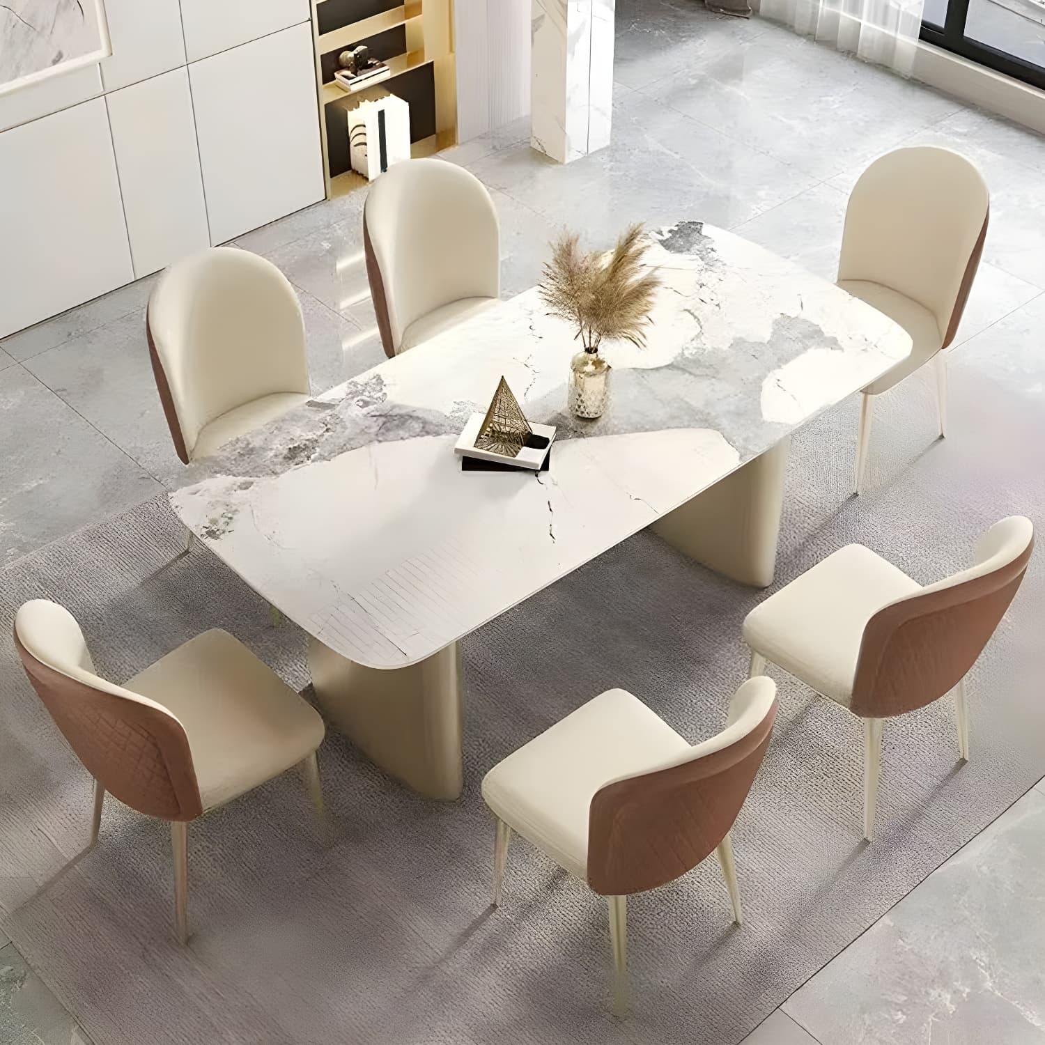 Gold Leg Glam Side Chair with Low Back and Upholstered Faux Leather in Polyurethane Material - image 12
