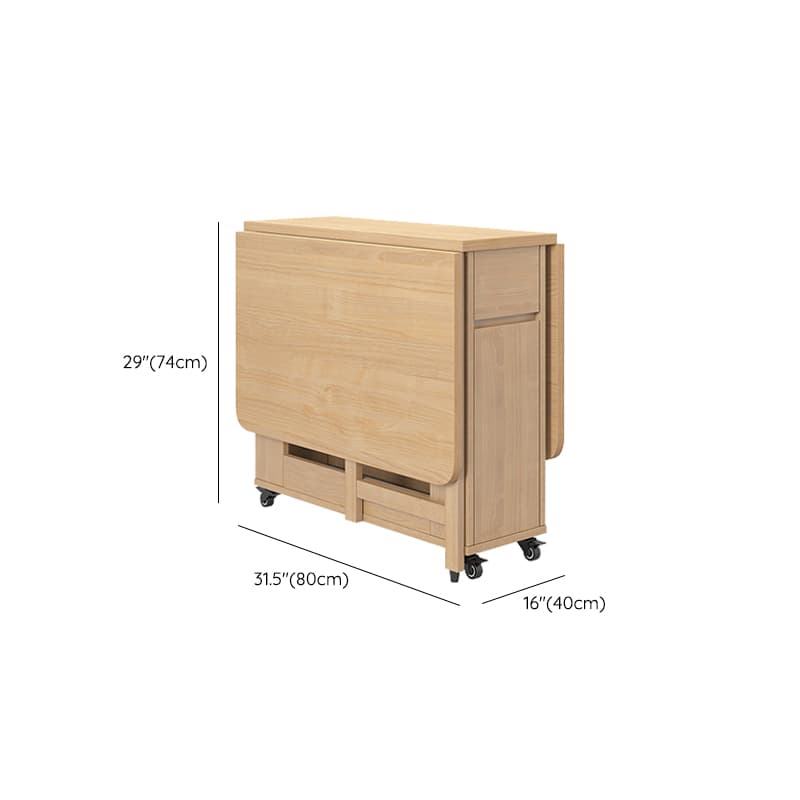 Scandinavian Wood Drop Leaf Dining Table with Storage and Expandable Design - image 17