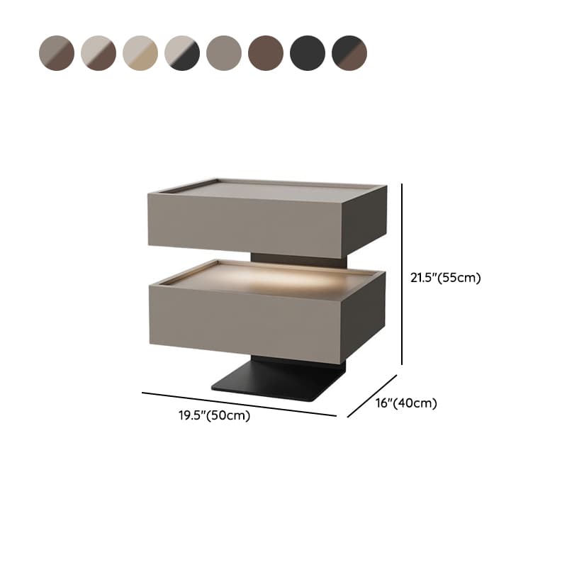 Organic Modern Open Nightstand with Composite Wood and Illuminating Feature - image 13